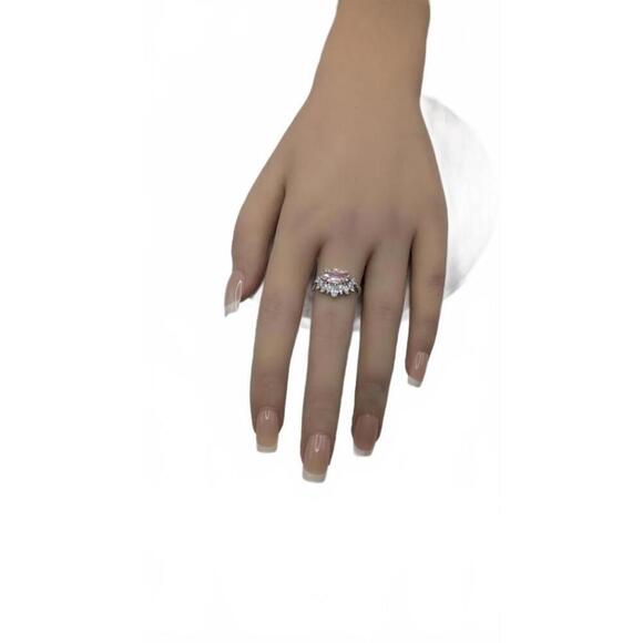 Stunning Pink Geode Ring with Sparkling Accents Size 7 - Picture 9 of 9